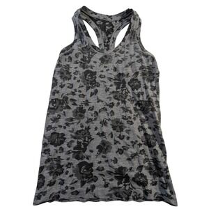 Athleta Women's Grey Floral Racerback Tank Top Athletic Workout Size M
